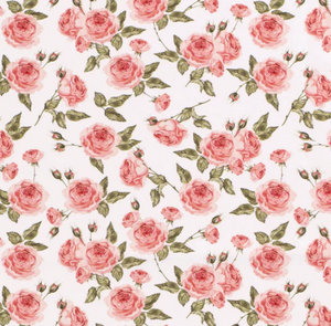 Popeline Rosen "weiss"