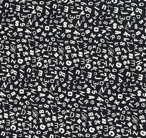 Baumwolle Buchstaben "schwarz"