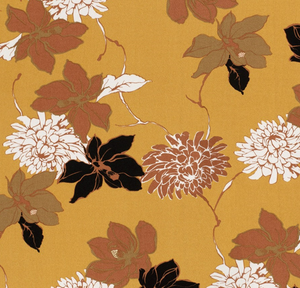 Viskose Twill Blumen "ocker"