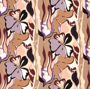 Viskose Twill Blumen "taupe-grau"