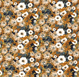 Viskose Blumen "ocker"