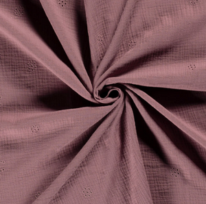 Musselin bestickt "mauve"