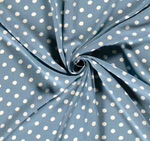 Viskose Borken Crepe Punkte "indigoblau"