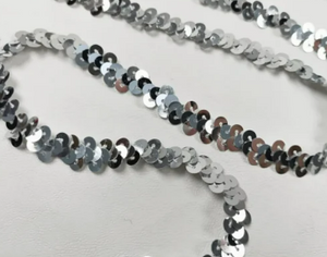 Band Pailletten elastisch "silber"