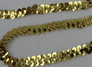 Paillettenborte elastisch "gold"