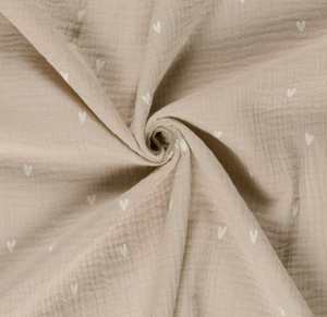 Musselin Herzli "beige"