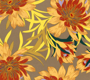 Viskose Jersey Blumen "taupe"