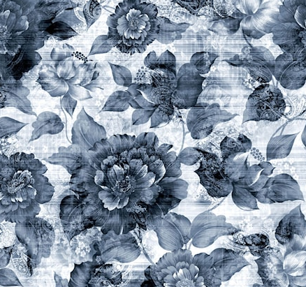 Jersey Blumen "blau"