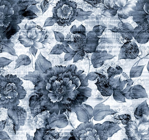 Jersey Blumen "blau"