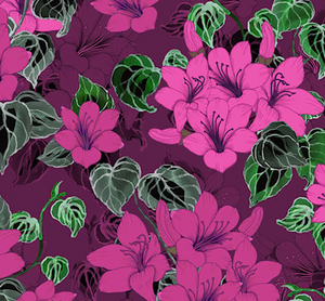 Jersey Blumen "fuchsia"