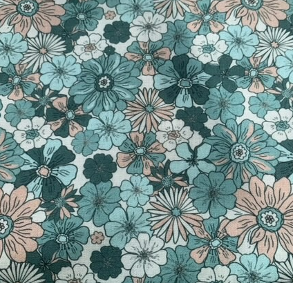 Popeline Blumen "blau"