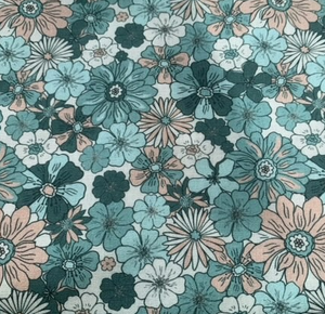 Popeline Blumen "blau"