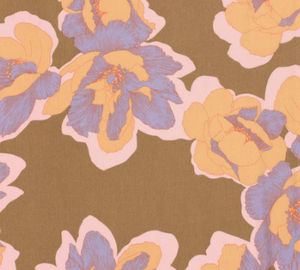 Viskose Borken Crepe Blumen "taupe"