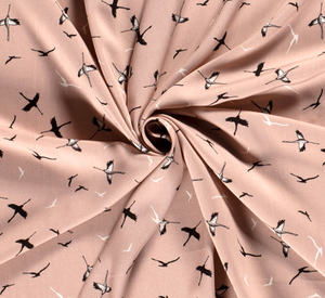 Bambus Popeline Vögel "rosa"