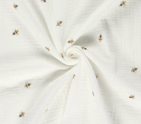 Musselin Bienen "wollweiss"