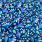 Baumwolljersey Stoff Blumen blau